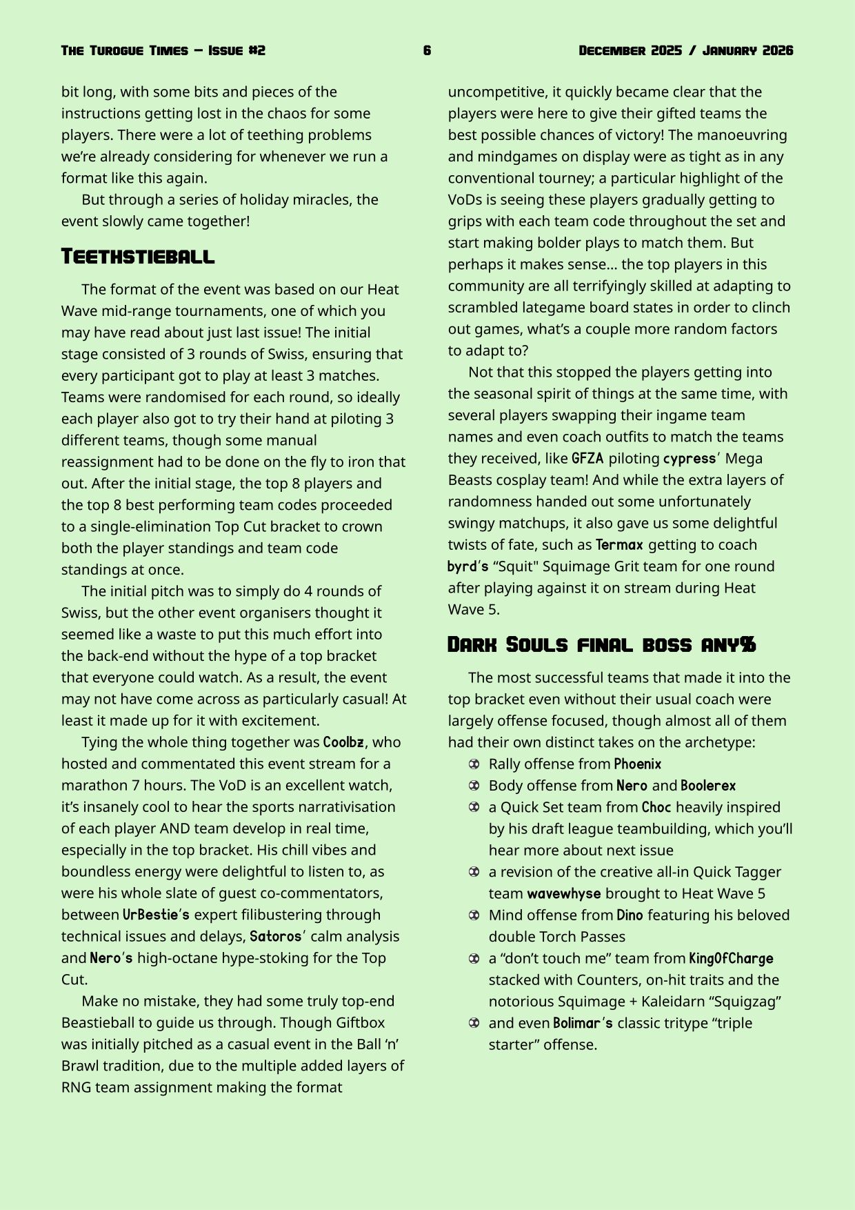 Page 6. Giftbox Ball 'n' Brawl retrospective